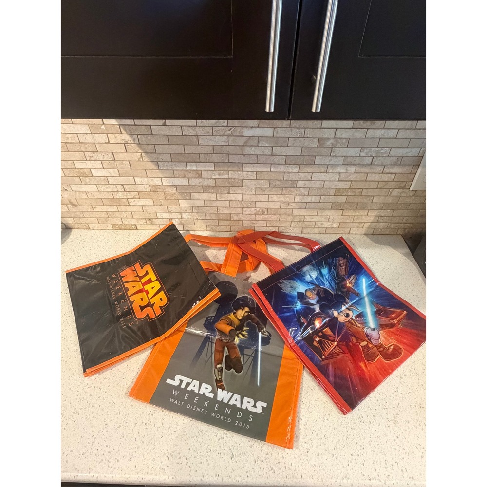 Star Wars Weekends 2015 Disney World Mickey Reusable Tote Bag Set 3